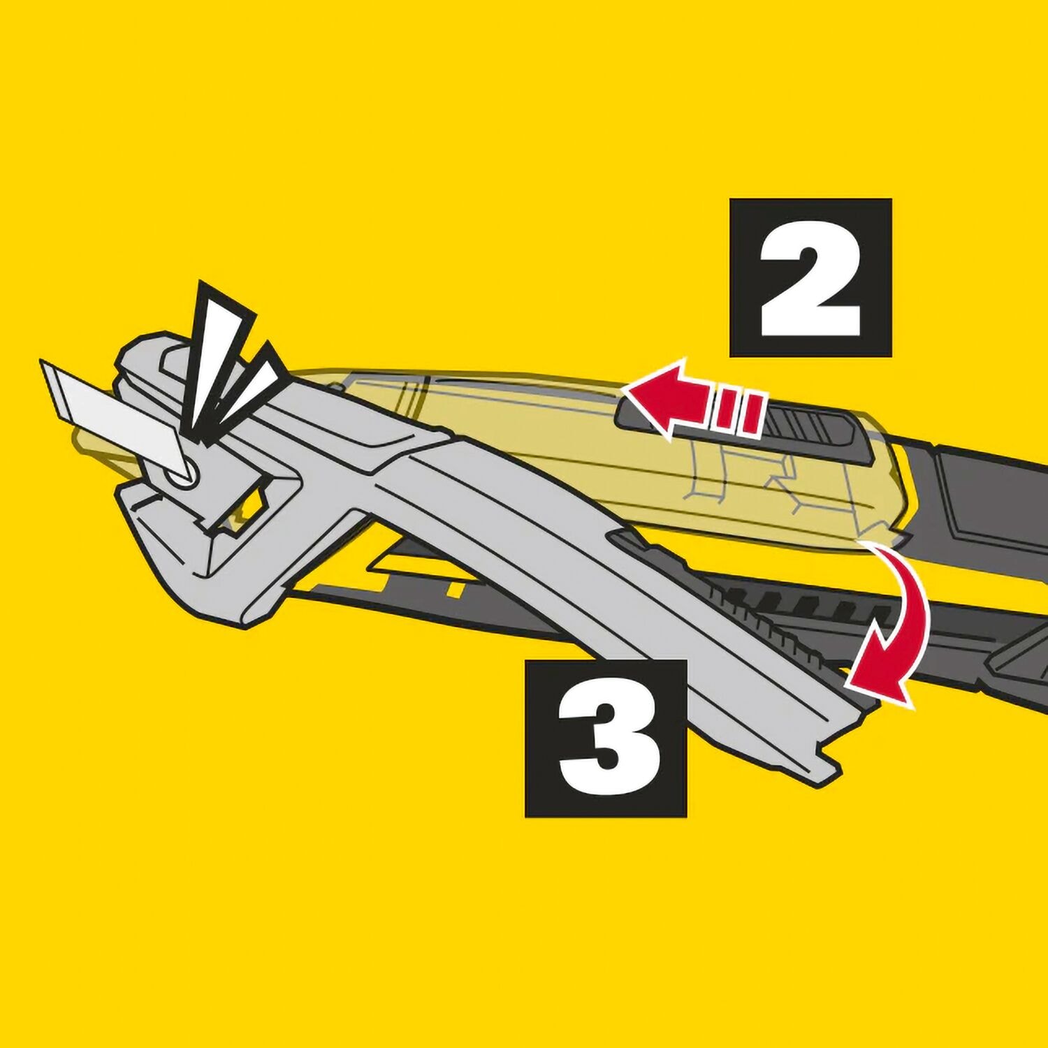 Graphic example of how to use the STANLEY knives