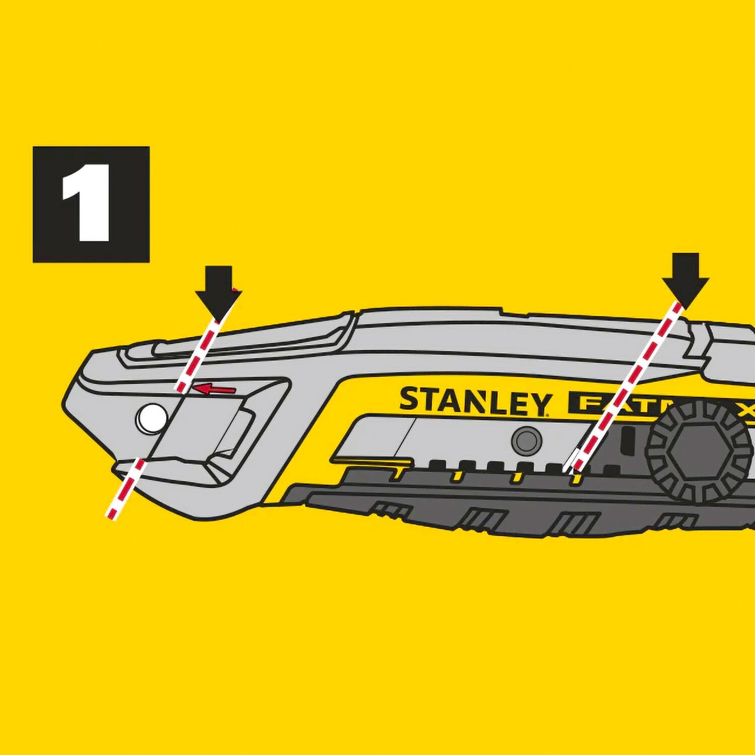 Graphic example of how to use the STANLEY knives